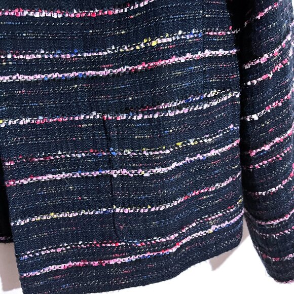 Talbots Navy Multi-Color Rainbow Confetti Tweed Blazer - Picture 10 of 14